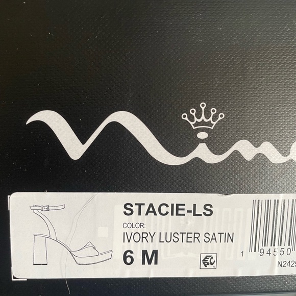 Nina ivory satin Stacie platform heel wedding, prom, homecoming, shower - Picture 7 of 11